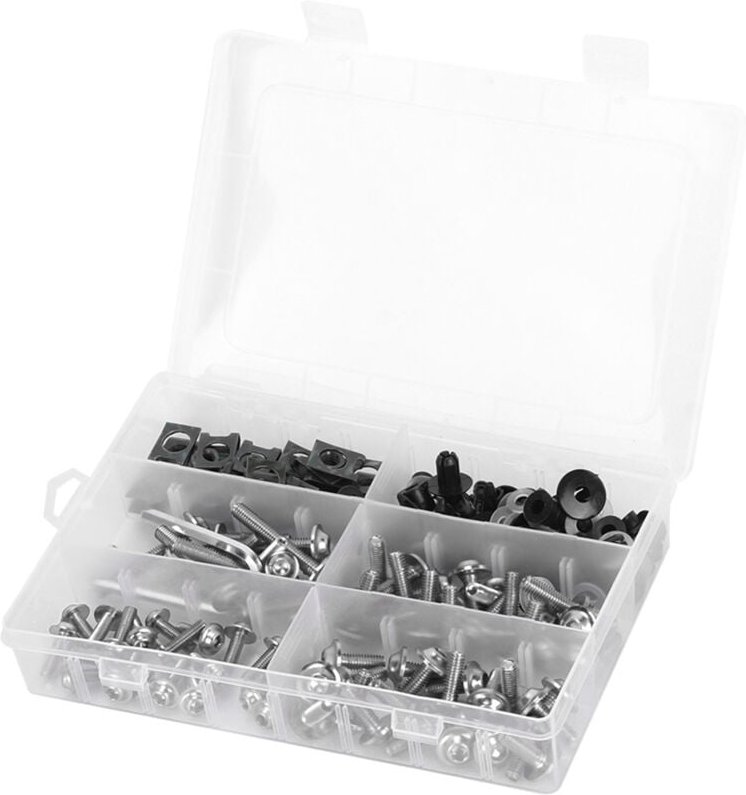 173 stücke Motorrad Verkleidung Schrauben Kit Windschutzscheibe Körper Schrauben Muttern für Motorrad Silber