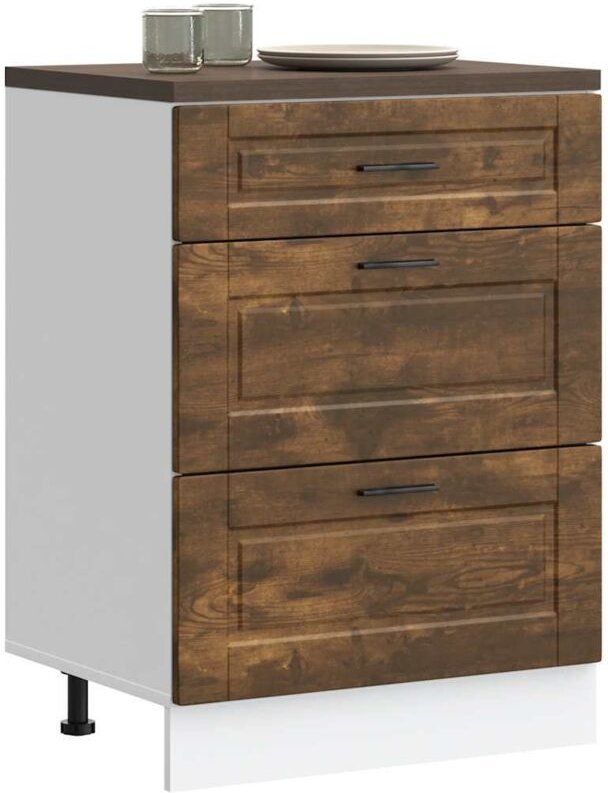 Küchenunterschrank Porto Räuchereiche Holzwerkstoff Vidaxl