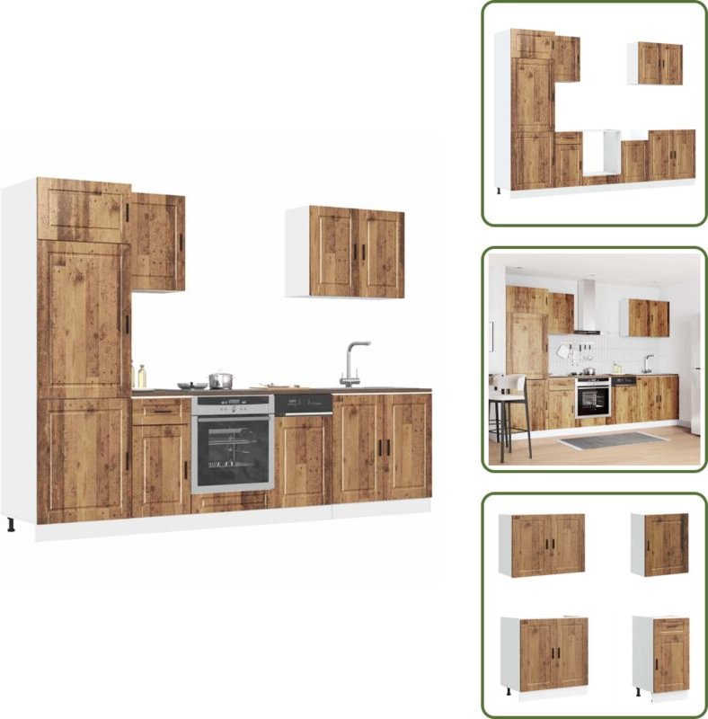 Vidaxl - 7-tlg. Küchenschrank-Set Kalmar Altholz-Optik Holzwerkstoff - Küchenschrank-Set - Küchenschrank-Sets - Küchenze...