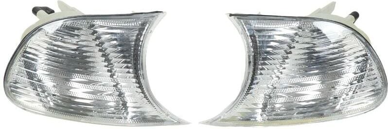 Ecklichter, linke und rechte vordere Ecklichter, Blinker mit klarer Linse, Ersatz für 3er E46 Coupé 1998 bis 2001 (Weiß ...