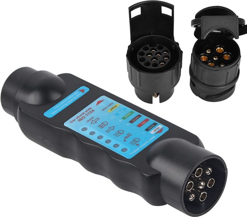 13-polige Anhängersteckdose, wasserdicht, Dachtester, ABS + Messing, gute Leitfähigkeit, für Wohnwagen, Fahrräder