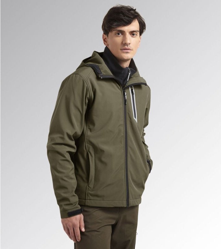 Thumbnail - Arbeitsjacke mit Kapuze Softshell SAIL - Militärgrün XXL