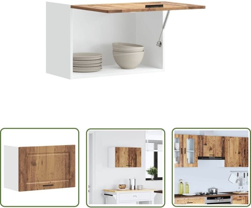 The Living Store - vidaXL Küchen-Hängeschrank Porto Altholz-Optik Holzwerkstoff