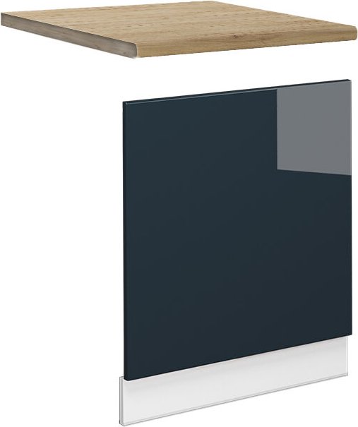 Vicco - Frontblende Fame-Line, Dunkelblau Hochglanz, 60 cm, ap Eiche