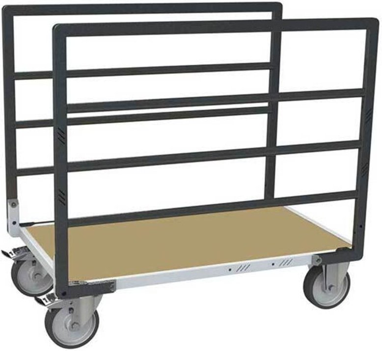Modularer Transportwagen mit 2 Bordwänden - Platte 1115 x 710 mm - Tragfähigkeit 500 kg - 806724613