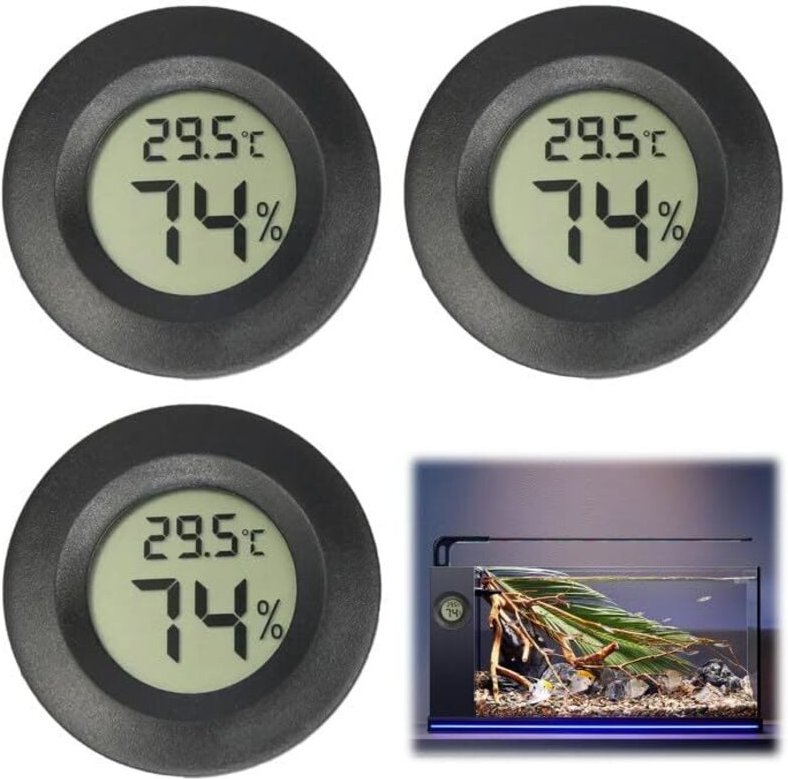 Thermometer Hygrometer Mini Digital LCD Temperatur Luftfeuchtigkeit Tragbare Thermoanzeige, 3 Stück Mini Circle LCD Digi...