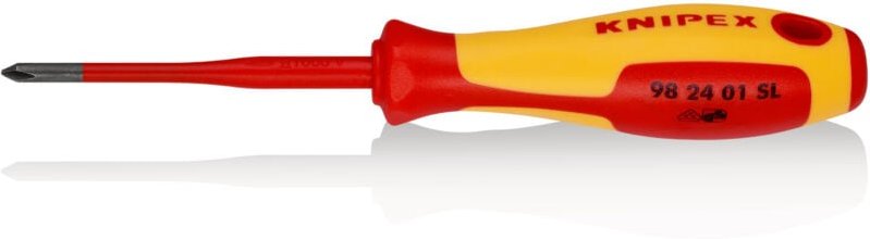 Knipex - 98 24 01 sl Schraubendreher (Slim) für Kreuzschlitzschrauben Phillips® isolierender Mehrkomponenten-Griff, VDE-...
