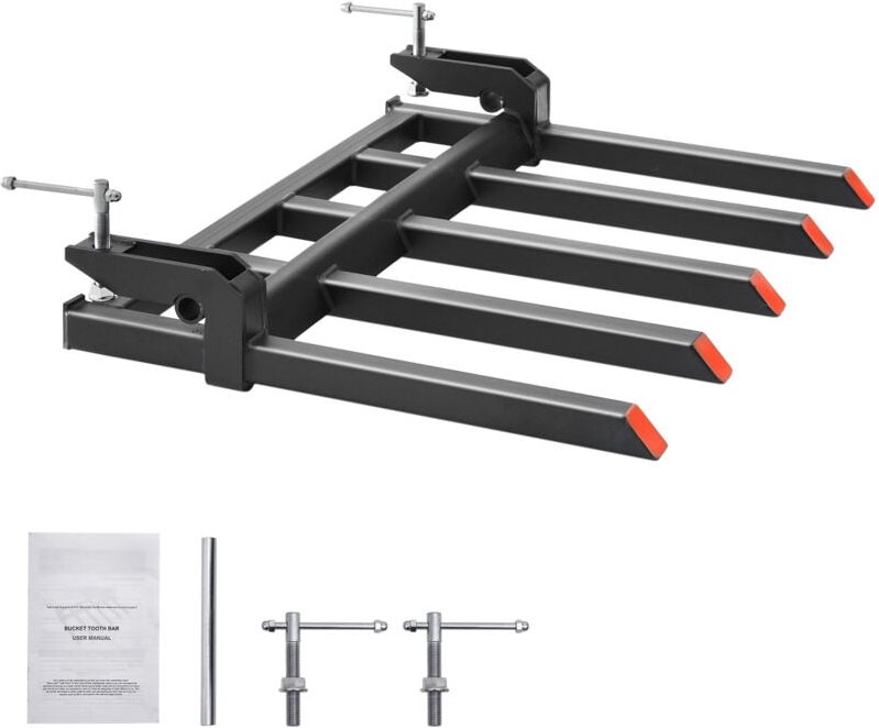 Mophorn - Klemmbare Schmutzgabeln von für 48-Zoll-Löffel, 2600 lbs Kapazität, robuste Palettengabeln für Lader, Kompaktl...