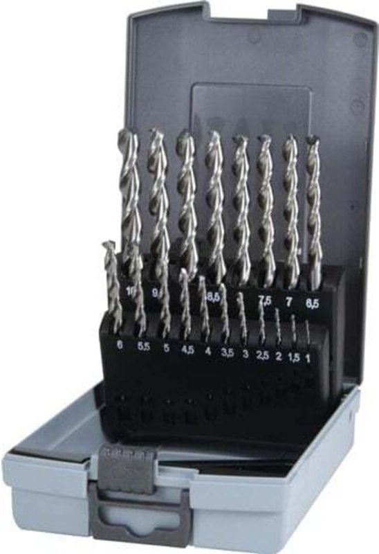 FP - ruko Spiralbohrersatz hss-g din 338 Typ n tl 3000 19tlg. ø 1 - 10 mm in Kunststoffkassette - 258214RO