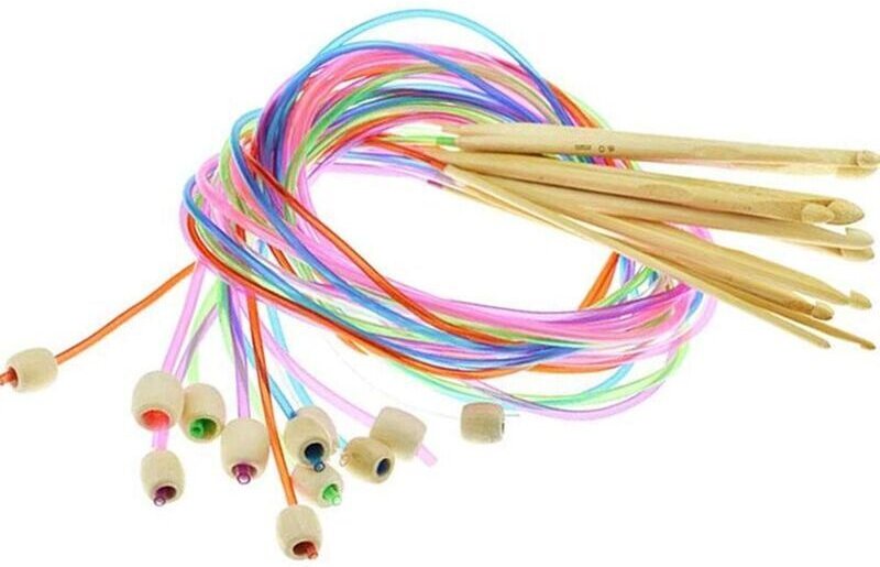 Tunesische Häkelnadel, 12-teiliges tunesisches Häkelset, afghanisches Häkelnadelset, tunesisches Häkelnadelset (3,5 mm-1...