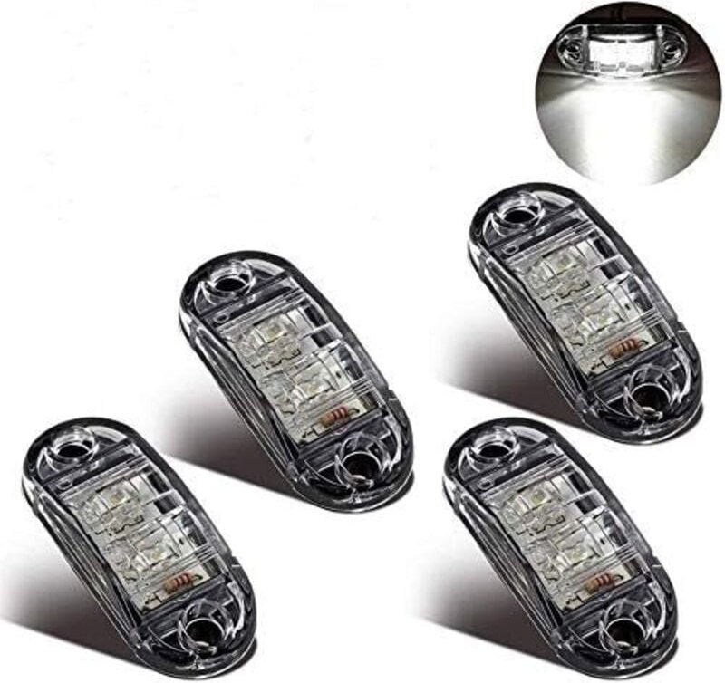 LED-Seitenmarkierungsleuchten, Umrissleuchten für 12 V, 24 V, Universalanhänger, LKW, Wohnwagen, Bus (4 Stück, weiß)