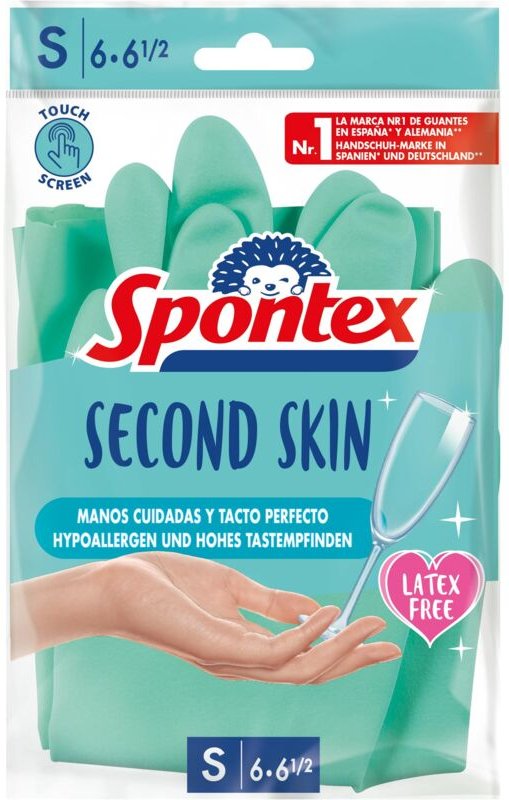 Spontex - 452856 Second Skin Handschuhe, Größe Small 6, 2 Stück