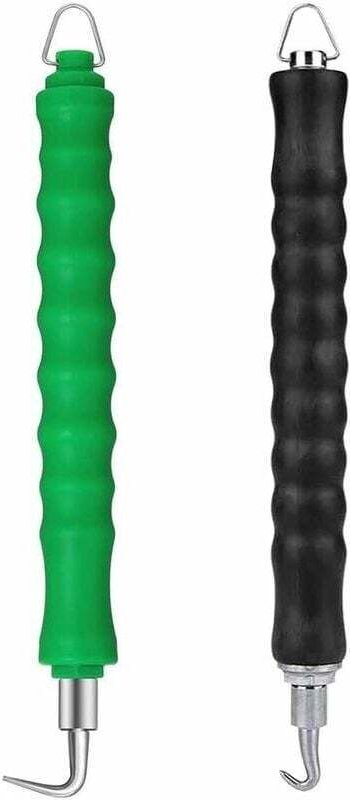 Set mit 2 Drahtdrehhaken für Bewehrungsstäbe, Metalldrehzaunbinder, Werkzeuge zur Reduzierung der Handermüdung (gebogen ...