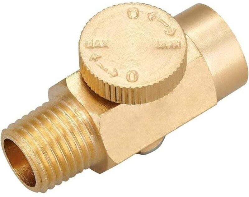 Ulisem 1/4 Zoll npt männlich x 1/4 Zoll npt weiblich Inline-Luftstromreglerventil, Messinganschluss, Luftdruckkompressor...