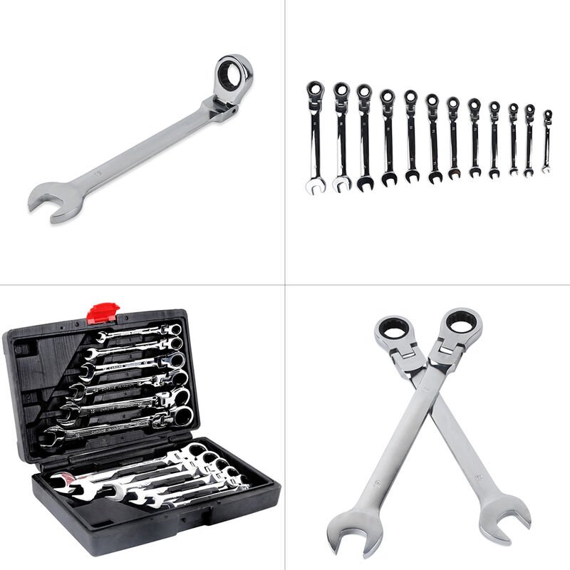Ratschenschlüssel Ring Maul Schlüssel Ratsche 8-19mm 12tlg Werkzeug Ratsche Set