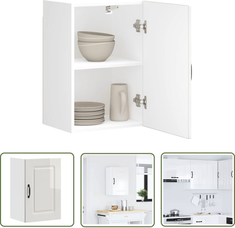 The Living Store - vidaXL Küchen-Hängeschrank Kalmar Hochglanz-Weiß Holzwerkstoff