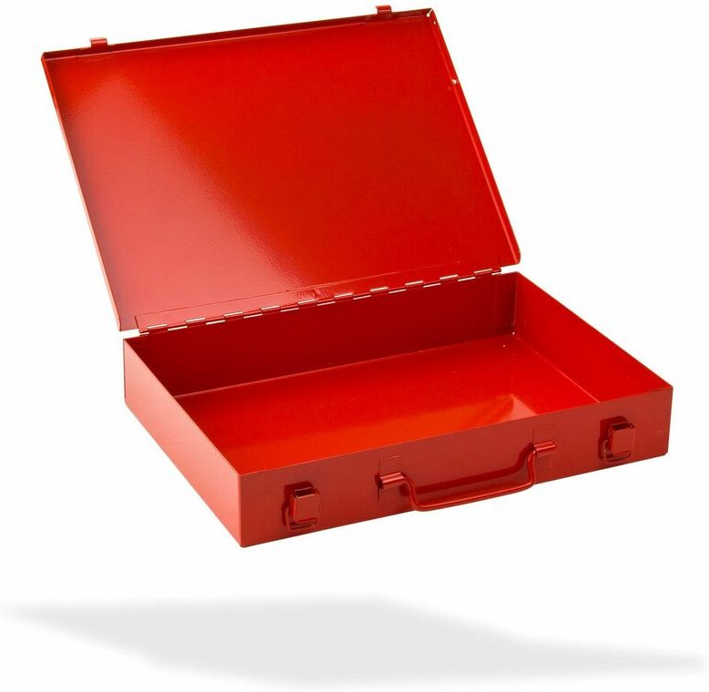 ADB - Sortimentskasten / Sortierkasten 33x23x5 cm Metallbox Kleinteilemagazin RAL3020