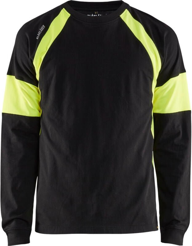Arbeits-T-Shirt langarm 3520 - Schwarz/Gelb S