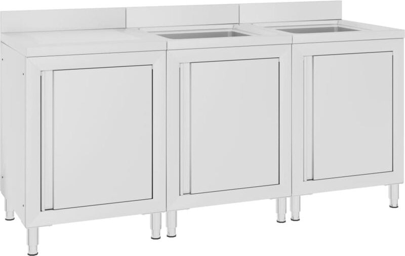 Vidaxl - Gastro-Spülenunterschrank 180x60x96 cm Edelstahl