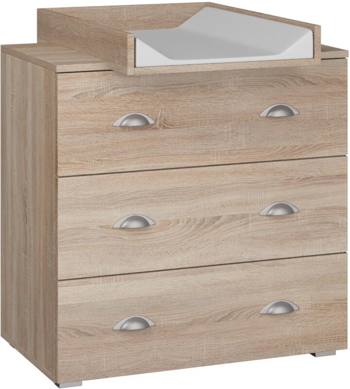 Kommode mia 80 cm mit wickelunterlage sonoma eiche