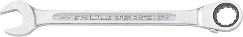 Thumbnail - Stahlwille 17a Ratschen-Ringmaulschlüssel 9/16" OPEN-RATCH, gewinkelt