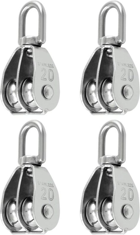 Stücke M20 304 Edelstahl Doppel Flaschenzug, Schwenkbare Doppel Heberolle