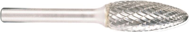 Projahn Hartmetallfräser, Form H Flamme d1 9.6 mm, Schaftd. 6.0 mm Kreuzverzahnung