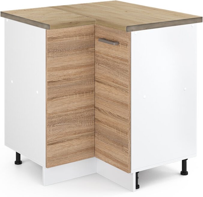 Vicco - Eckunterschrank R-Line, Sonoma, 75.6 cm, ap Eiche
