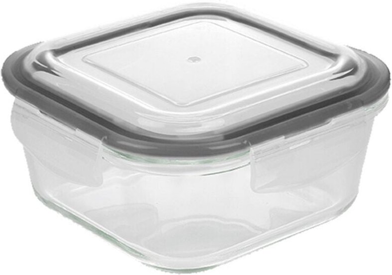 Michelino - Aufbewahrungsglas Vorratsglas Glasbehälter mit Silikondeckel Eckig 500 ml