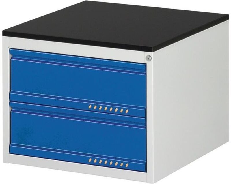 Promat - Schubladenschrank bk 650 H460xB580xT650mm lichtgrau/enzianblau Einfachauszug