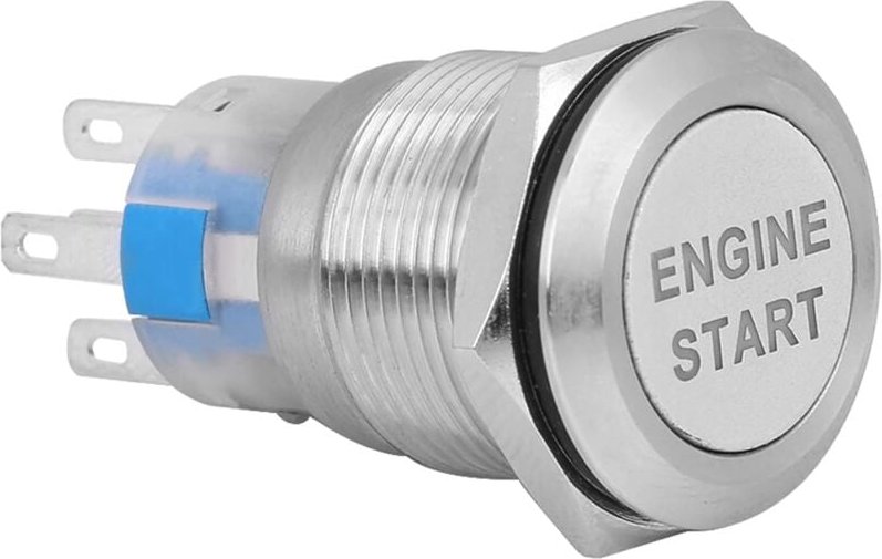 Aiperq - 19 mm 12 v wasserdichter Auto-Startschalter mit Druckknopf (Silber)