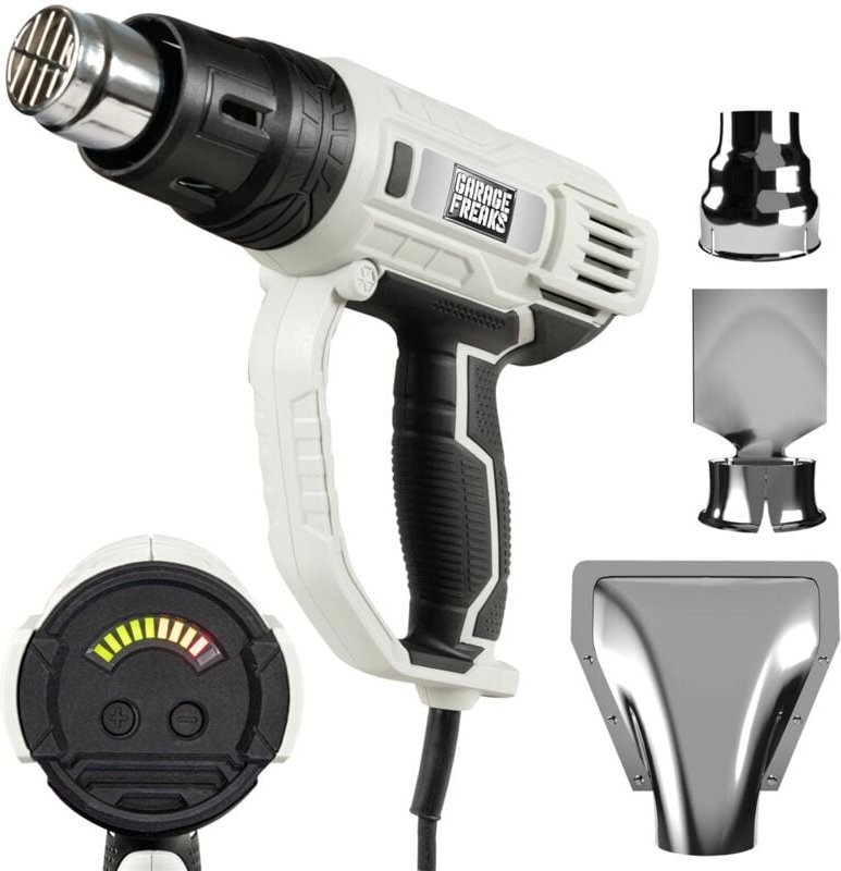 Grizzly Tools - Garage Freaks Elektro Heissluftpistole mit led Anzeige 5 m Kabel 600°C 2000 Watt