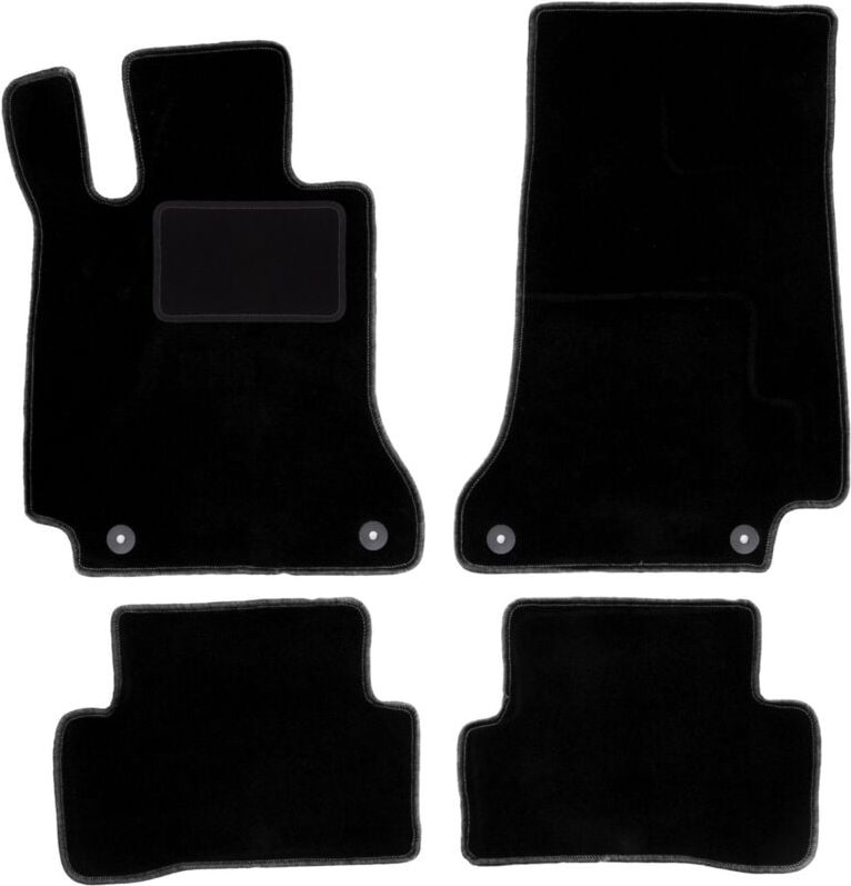 Schwarze Veloursmatten für: Mercedes C W205 mit Fußstütze Kombi, Limousine (2015-)