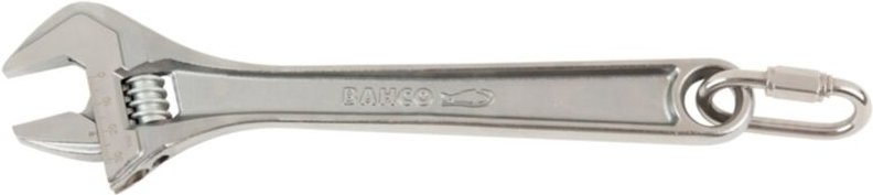 Bahco Rollgabelschlüssel 4 1/4, verchromt, SW 13 mm, Karabiner zur Befestigung einer Sicherungsleine