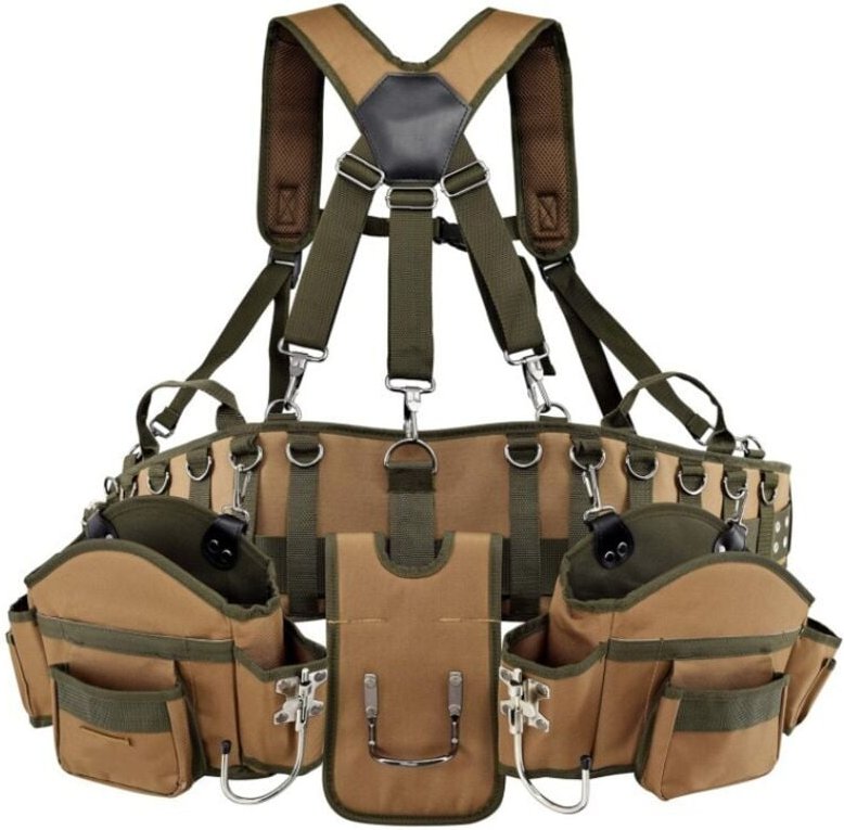 Professioneller Werkzeuggürtel - Hellbraun und Schwarz -