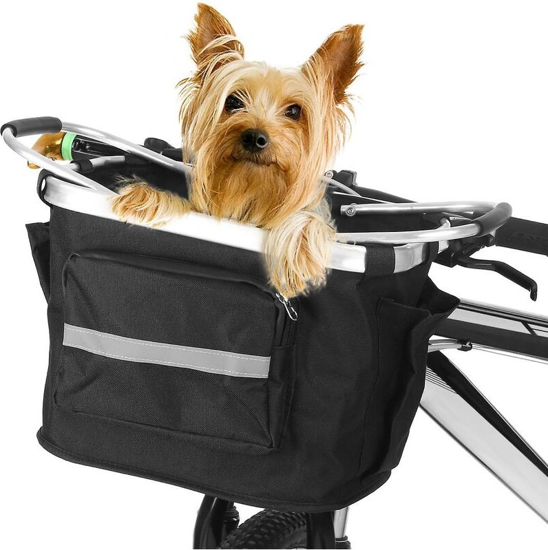Zusammenklappbarer Fahrradkorb, abnehmbare Fahrradlenker-Frontkorbtasche, Haustier-Tragetasche zum Einkaufen