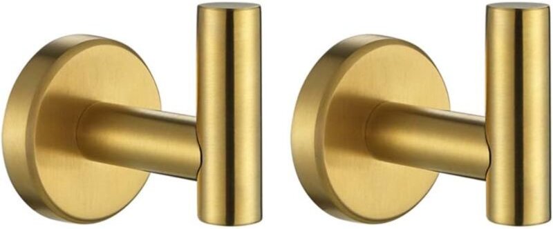 2 Stück Edelstahl Badezimmer Wandhaken Garderobenständer Messing gebürstet - Ymyny