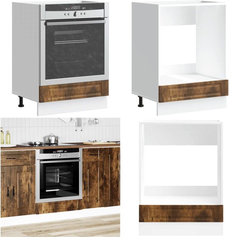 Herdumbauschrank Porto Räuchereiche Holzwerkstoff - Vidaxl