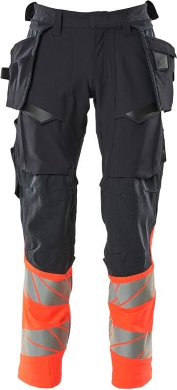Thumbnail - Hose mit Hängetaschen 19131-711-10222 Gr. 90C48 schwarzblau/hi-vis rot - Mascot