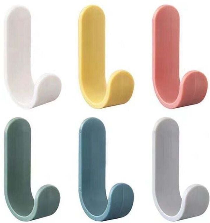 6 Stück) Klebehaken, praktische Wandhaken, Wandmontage, dekorativer Schlüsselhalter, Wandhaken, selbstklebende Wandhaken...