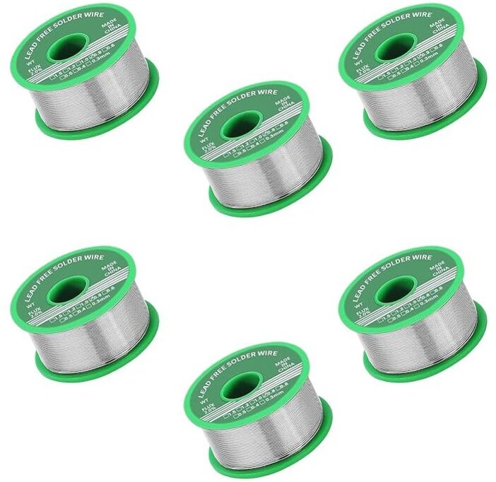 Dolaso - 6 Stück Lötzinn, bleifreies Zinn mit Kolophoniumkern, Lötzinn mit Flussmittel, Lötdraht für elektronische elekt...