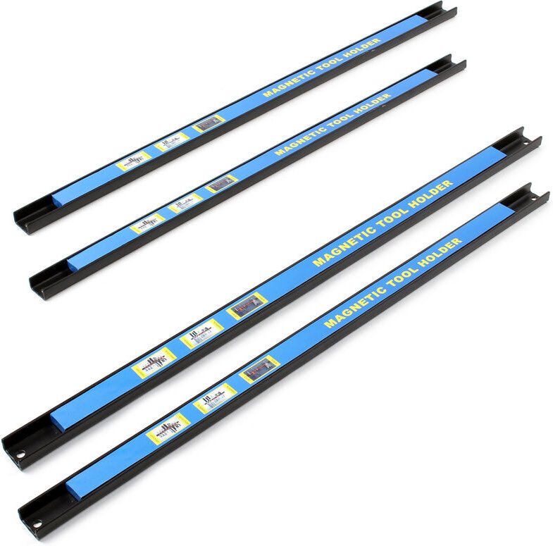 Wiltec Magnetleiste 4er Set 61cm Werkzeughalter aus Stahl Schiene als Wandhalterung für Werkstatt zur Wandmontage Werkze...
