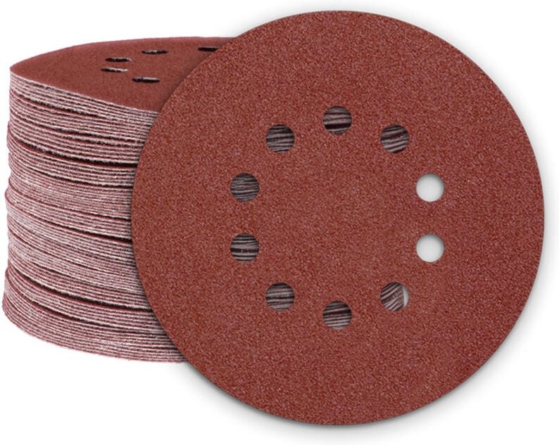 Fox Klett-Schleifscheiben, 225 mm, 10-Loch, f. Trockenbauschleifer, Normalkorund (25 Stk.) K120 - Miotools