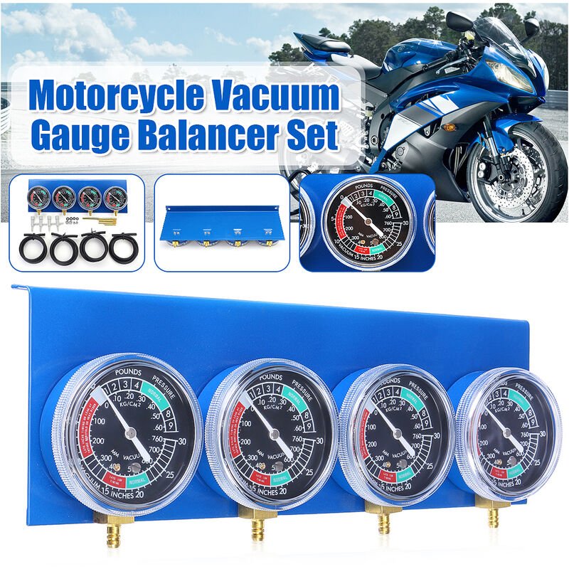 Kingso - Kraftstoff-Vakuummesser-Ausgleicher für Motorrad 2/4 Zylinderwerkzeug SwagX Motorradvergaser