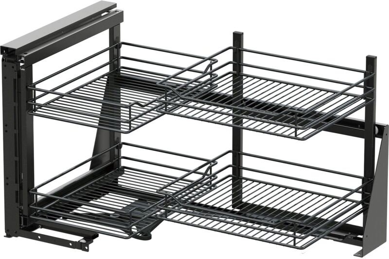 Vs Cor Fold Eckschrank Auszug links Classic - Set für Küchenunterschränke mit kb 900mm - Korbablage aus Stahldraht, Stah...