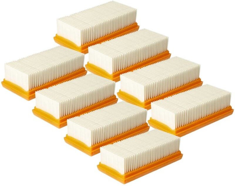 8x Flachfaltenfilter kompatibel mit Nilfisk Attix 44-2L ic Mobile, 44-2H ic, 44-2L ic Staubsauger - Motorkühlluftfilter ...