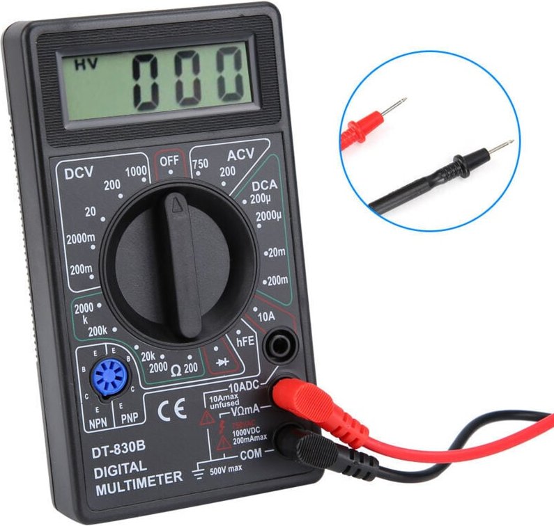 Odipie - Digitalmultimeter, multifunktionales tragbares LCD-Digitalmultimeter DT-830B, Amperemeter Volt Ohm Tester Voltm...