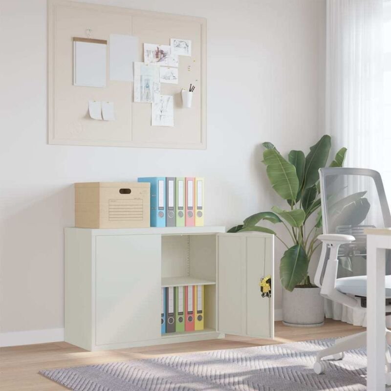 Aktenschrank Hellgrau 90x40x70 cm Stahl - Vidaxl