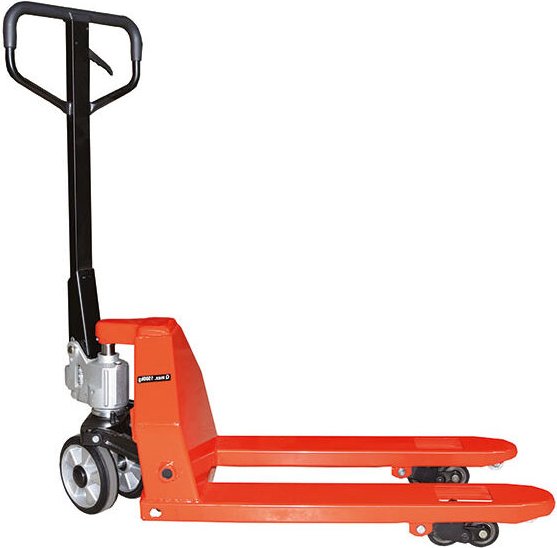 Thumbnail - Palettenhubwagen mit kurzen Gabeln 800 x 450 mm, 1,5 t – Halbpaletten und Schüttgut – Lager, Handel, Handwerk - ACN15800...