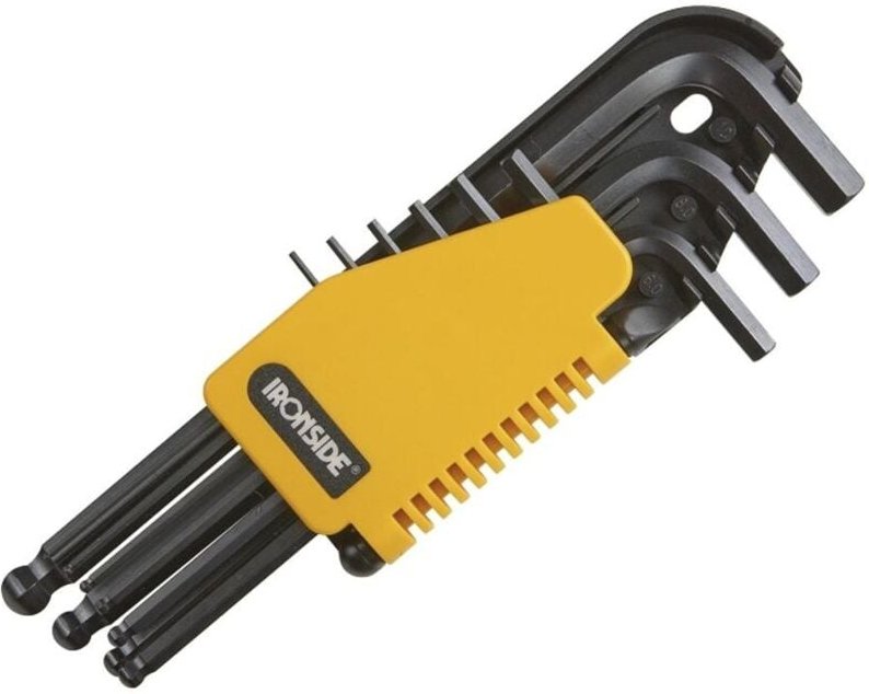 Satz mit 9 Inbusschlüsseln mit Kugelkopf für Arbeiten im IRONSIDE-Winkel